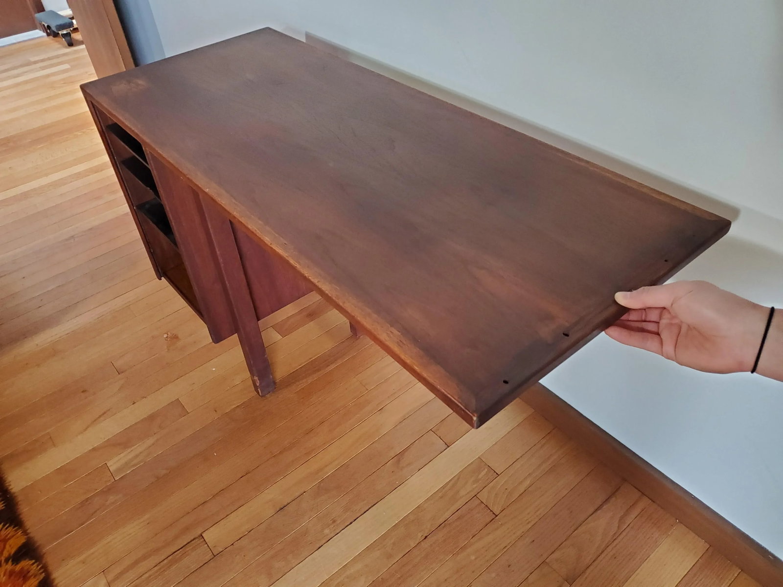 Mid-Century Modern Walnut Floating Desk by Jens Risom - 2