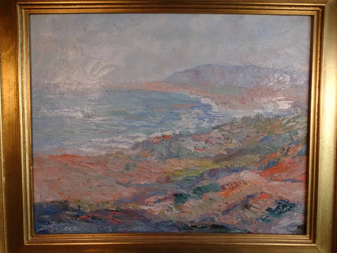 California Coastal Scene Oil on Board - 2