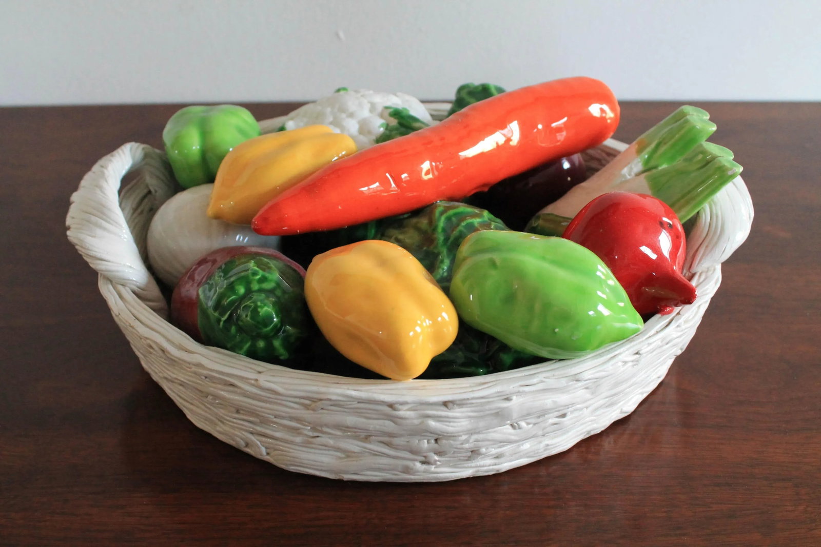 Vintage Bassano Italy Ceramic Bowl of Vegetables - 3