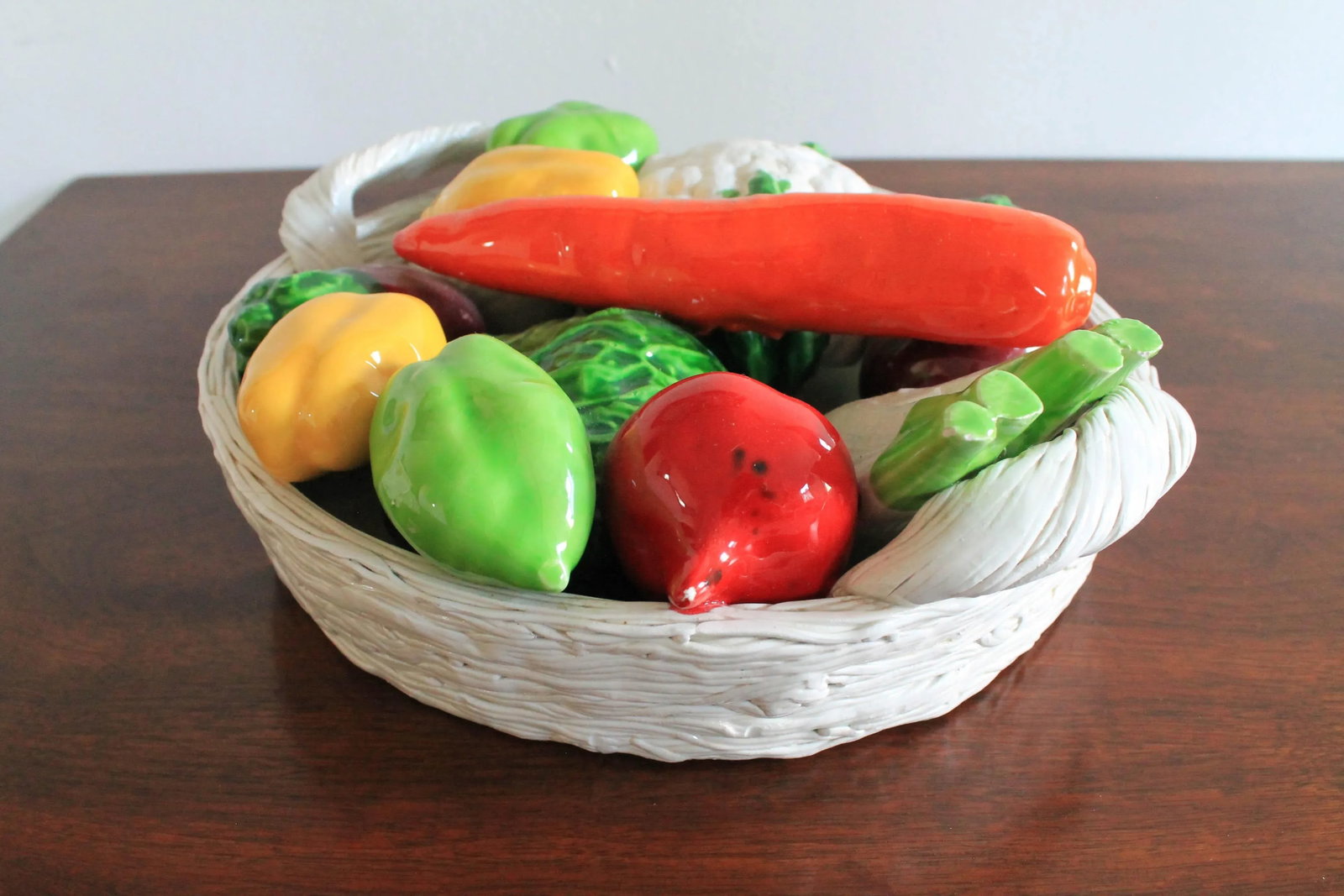 Vintage Bassano Italy Ceramic Bowl of Vegetables - 4