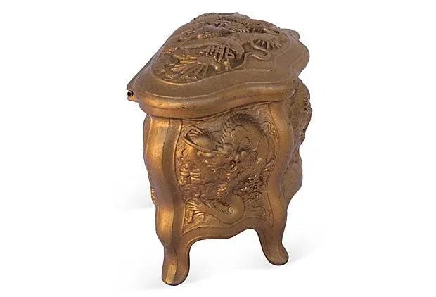 Antique Gold Dragon Chinosiere Chest - 3
