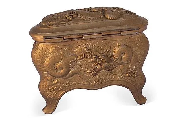 Antique Gold Dragon Chinosiere Chest - 5