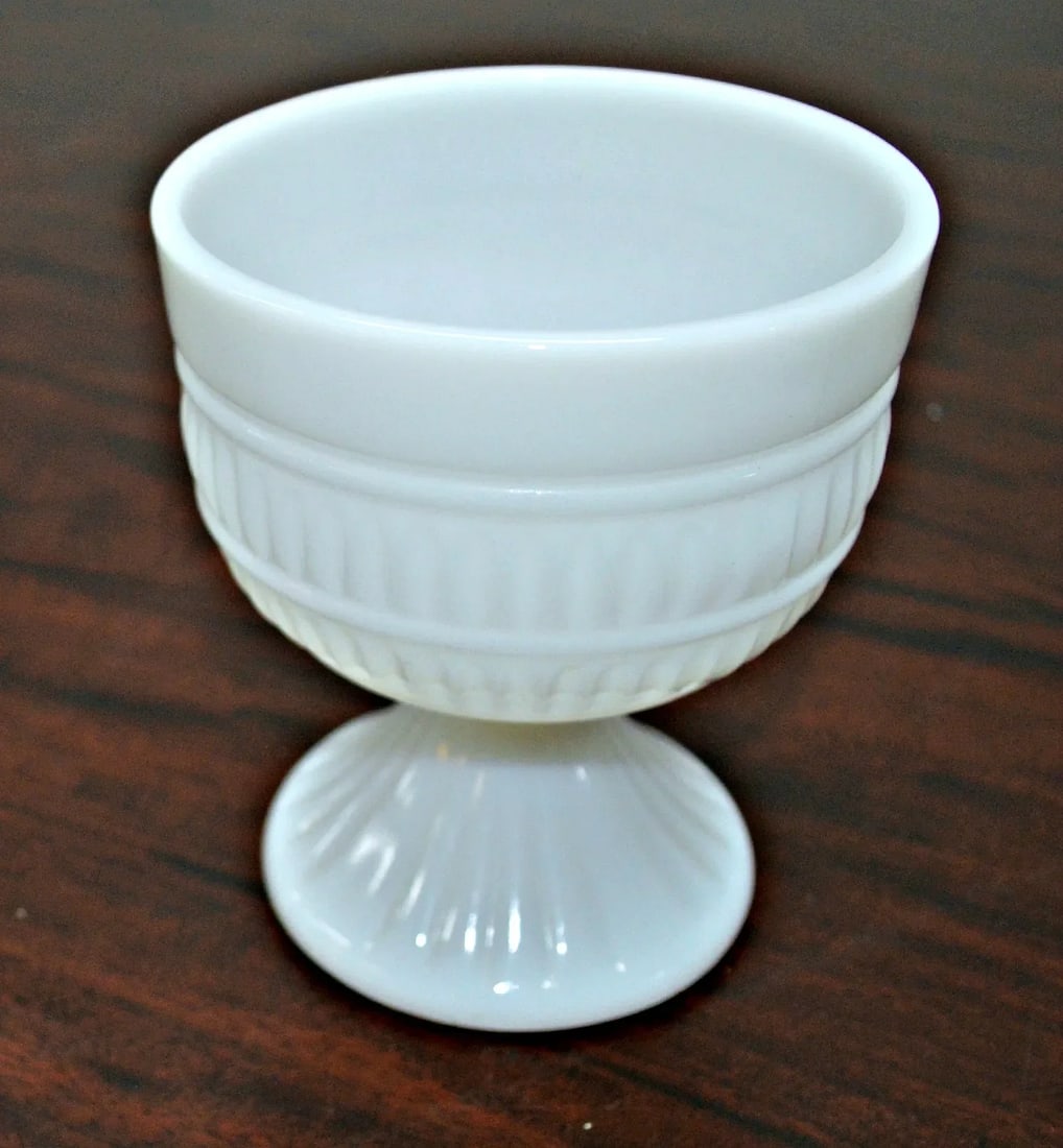 Milk Glass Compote Dish - 3