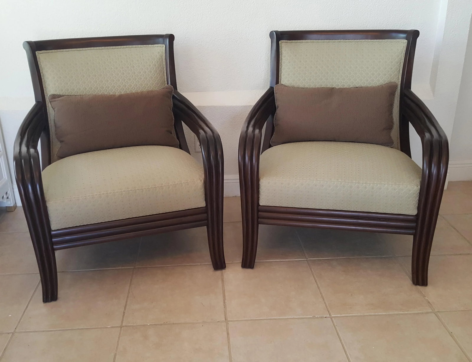 Thomasville Bentwood Arm Lounge Chairs - a Pair - 2