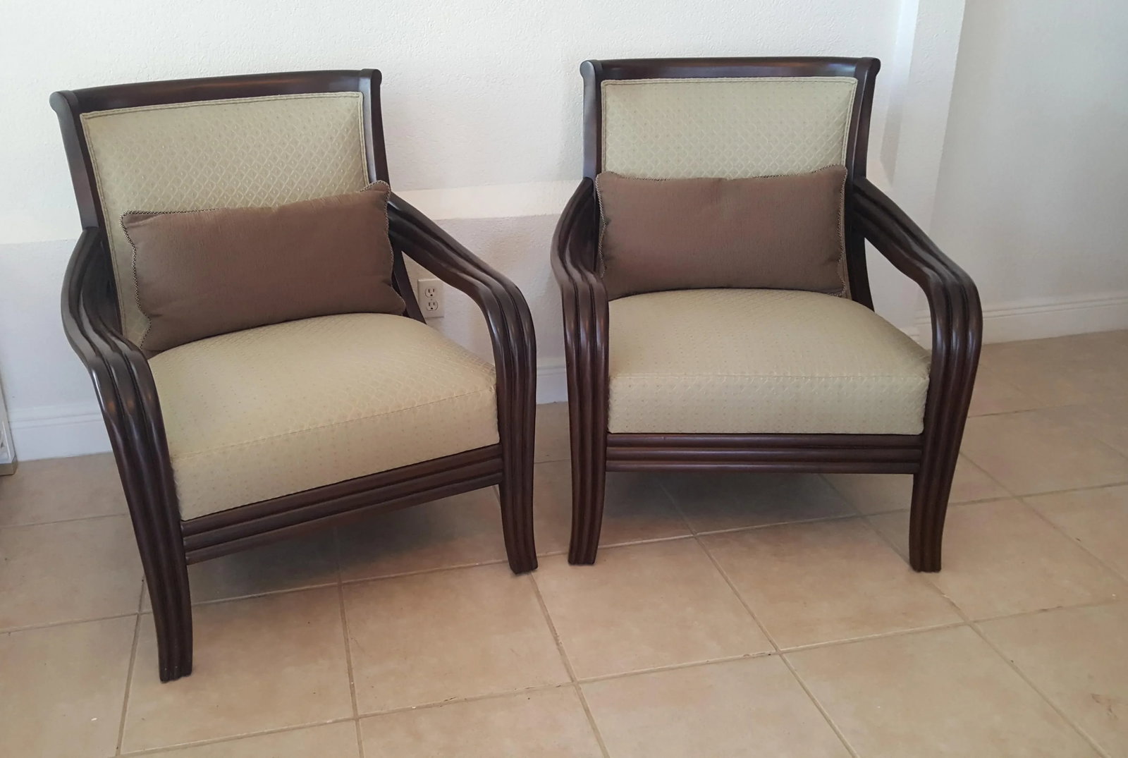 Thomasville Bentwood Arm Lounge Chairs - a Pair - 3