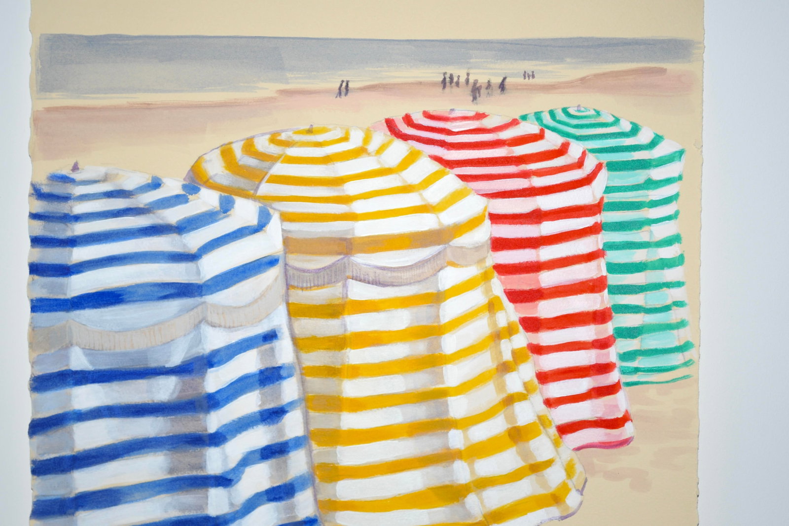 Biarritz Beach Tents Contemporary Acrylic Painting - 3