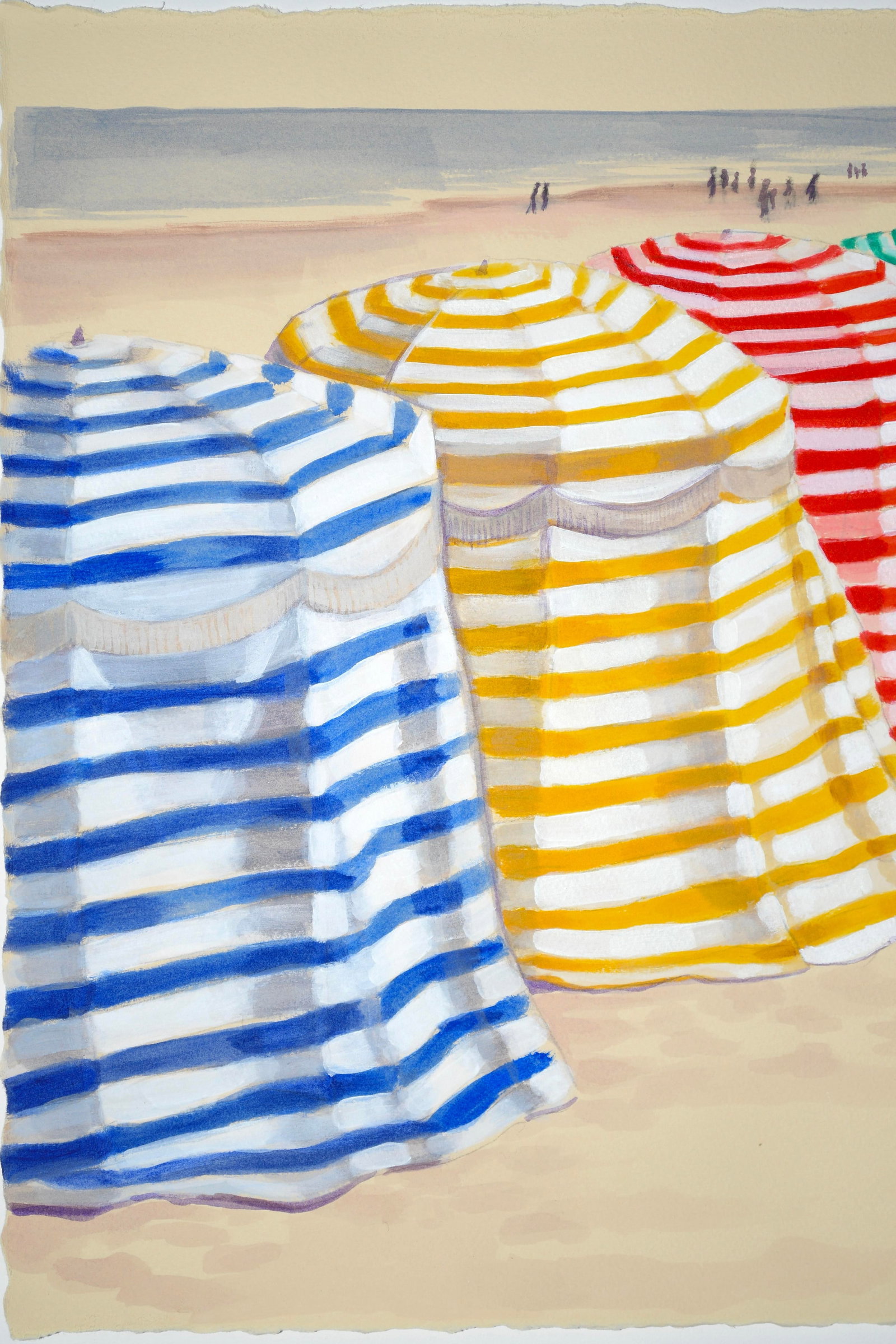 Biarritz Beach Tents Contemporary Acrylic Painting - 4