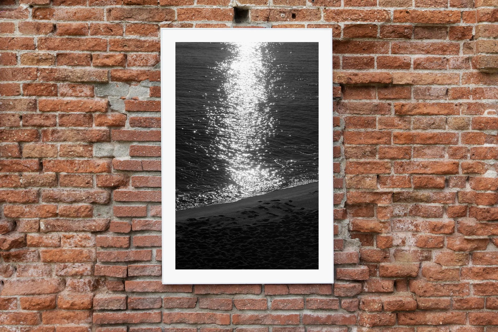 2021 "Dark Beach Sunrise" Black and White Seascape Giclee Print - 6
