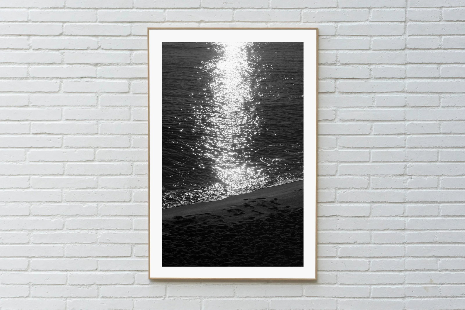 2021 "Dark Beach Sunrise" Black and White Seascape Giclee Print - 7