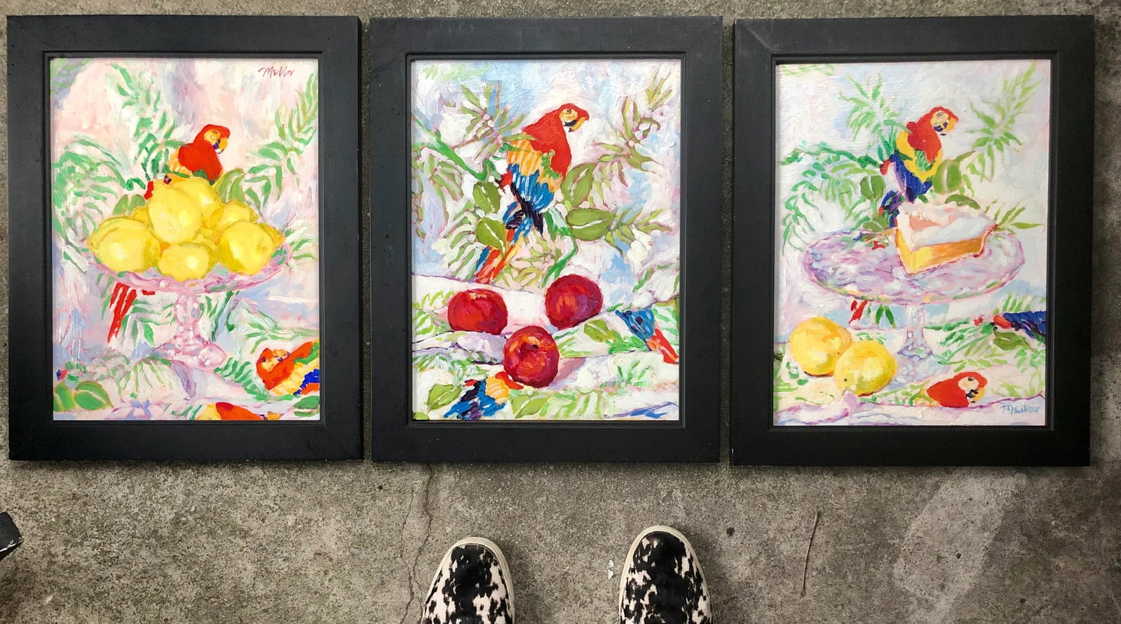 Parrot and Lemon Meringue Still Life Oil Painting - 2