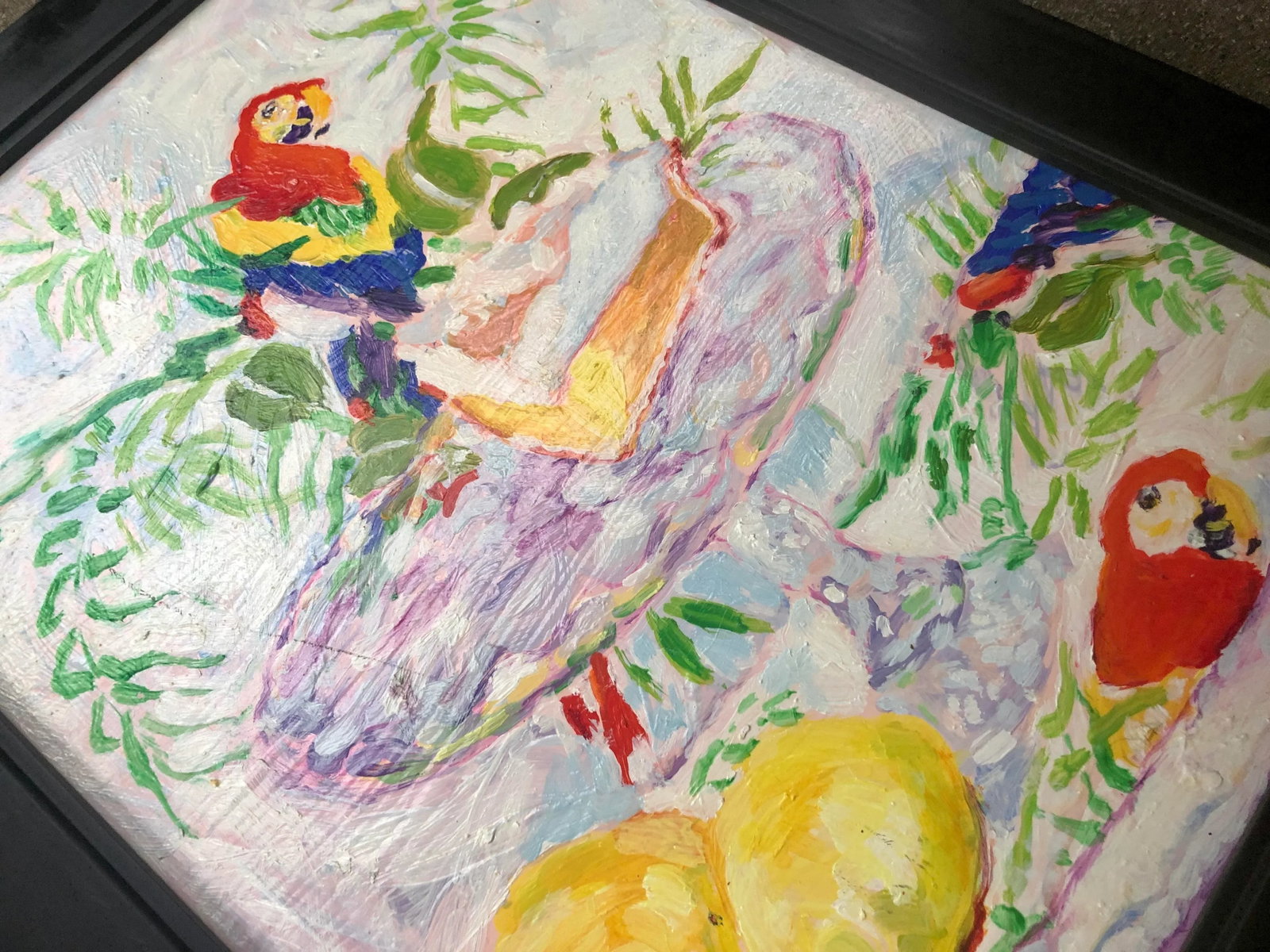 Parrot and Lemon Meringue Still Life Oil Painting - 7