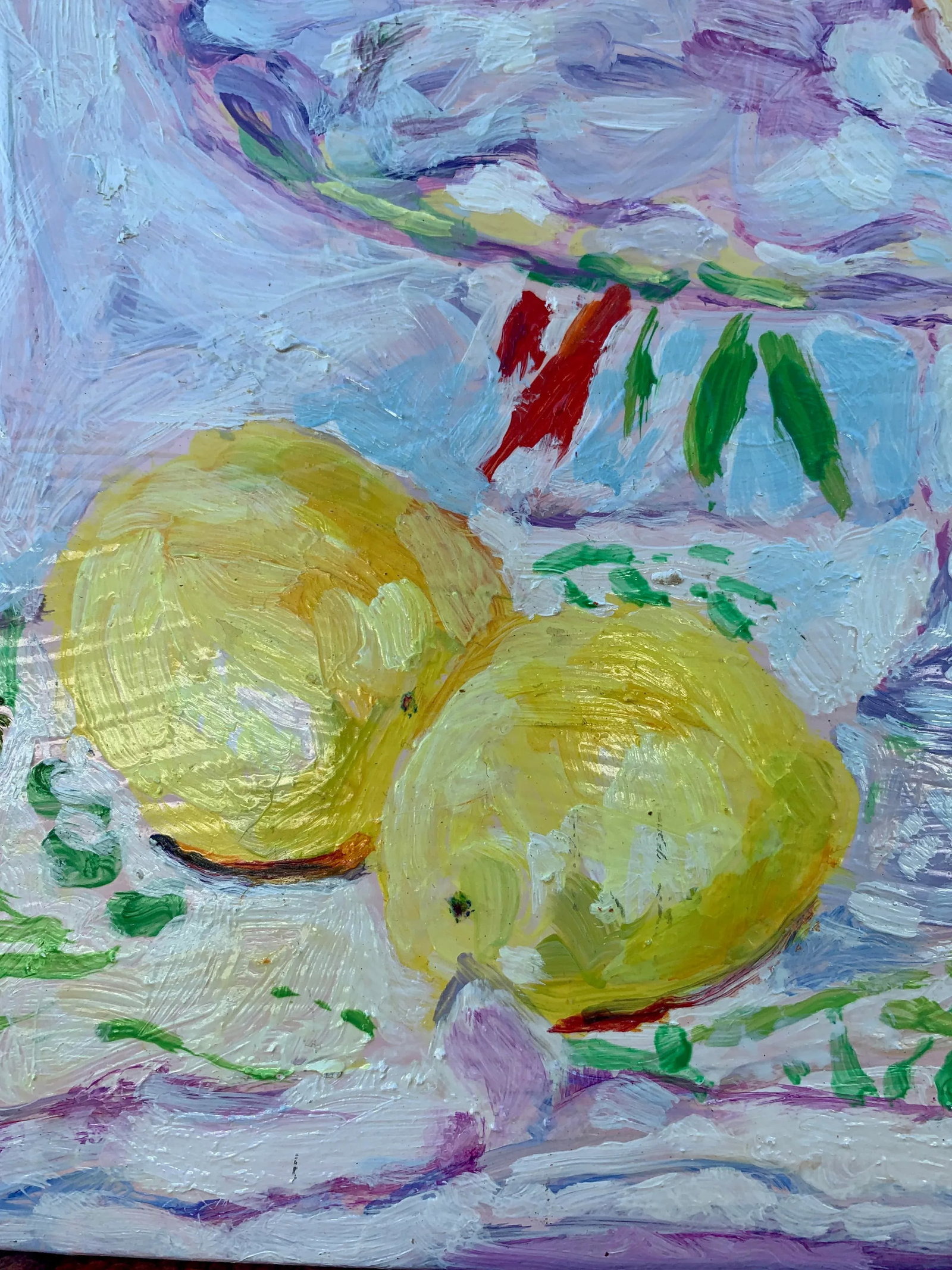 Parrot and Lemon Meringue Still Life Oil Painting - 9