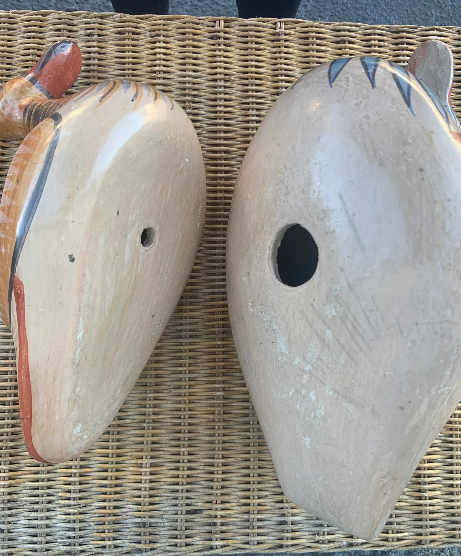 1960s Large Mexican Hand Painted Tonala Bird Scuptures - a Pair - 10