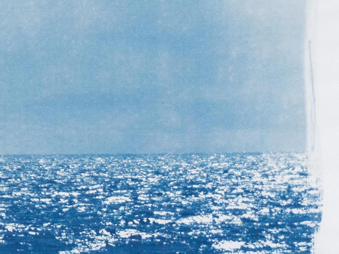 2020 "Day Time Seascape in Blue" Contemporary Seascape Cyanotype on Paper - 5