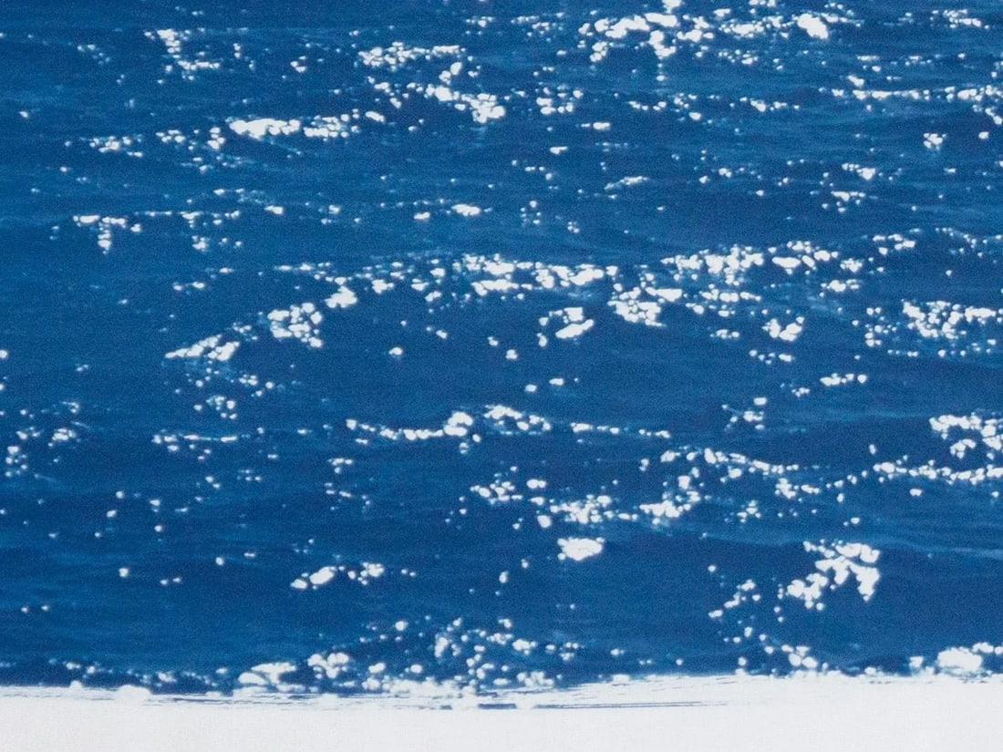 2020 "Day Time Seascape in Blue" Contemporary Seascape Cyanotype on Paper - 6