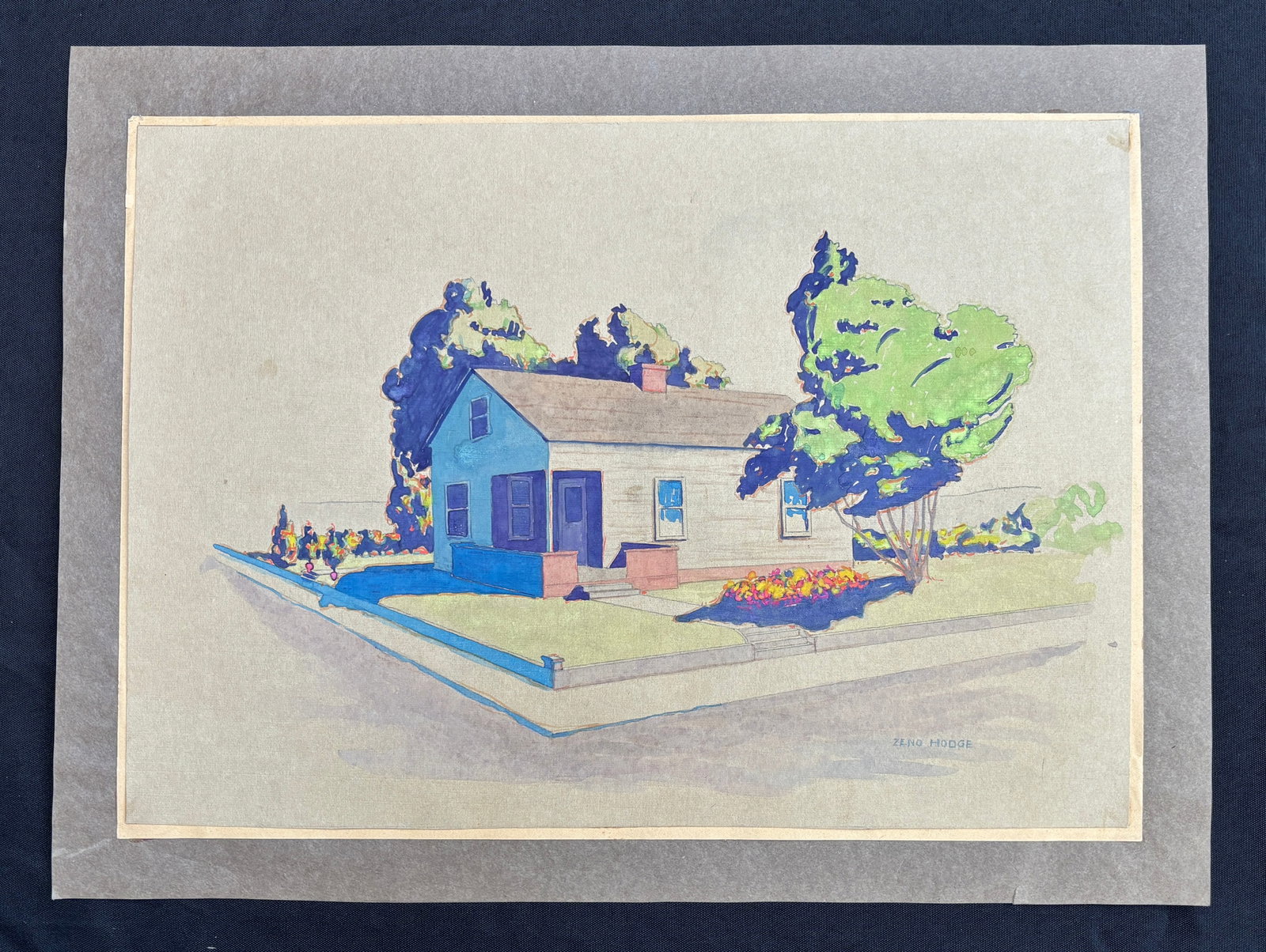 Architectual Study by Indiana Artist Zeno Hodge, Ca 1940s - 4