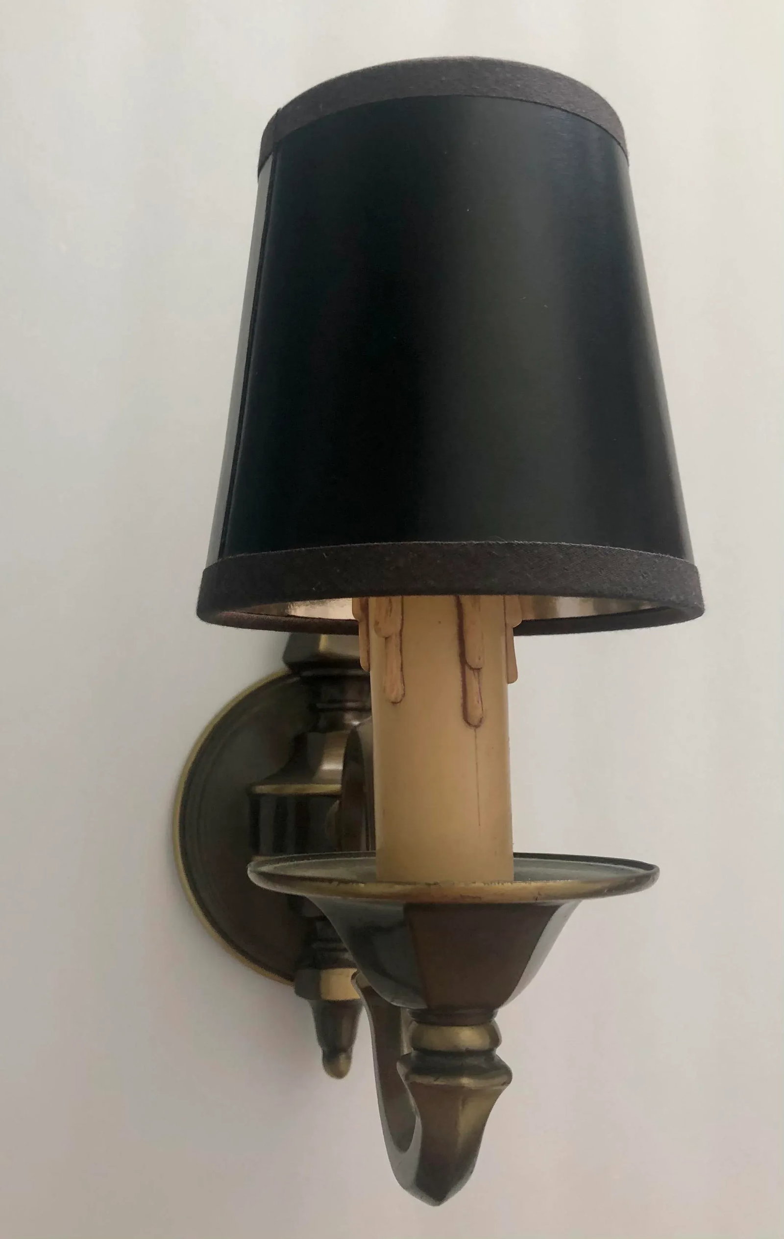 Federal Style Single Brass Sconce with Shade - 6