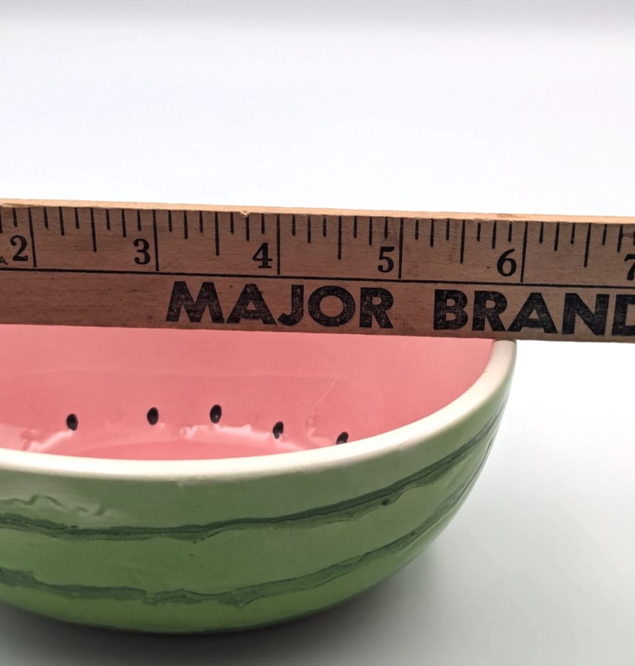 Vintage Pier 1 Japanese Watermelon Ceramic Serving Bowls -Set of 2 - 4