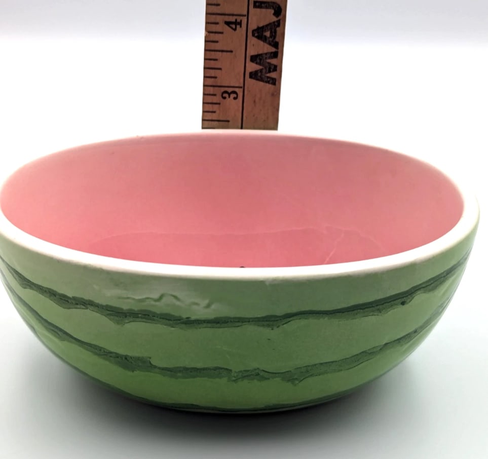 Vintage Pier 1 Japanese Watermelon Ceramic Serving Bowls -Set of 2 - 5