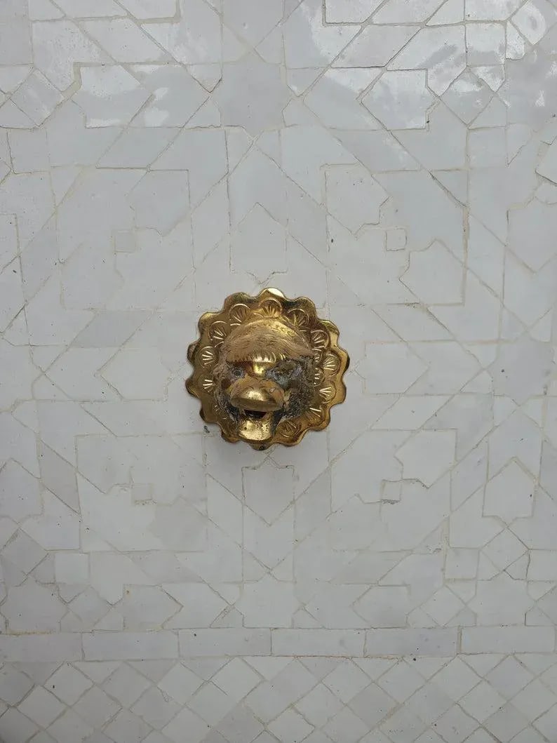 Zen Style All White Moroccan Fountain, Mosaics - 2