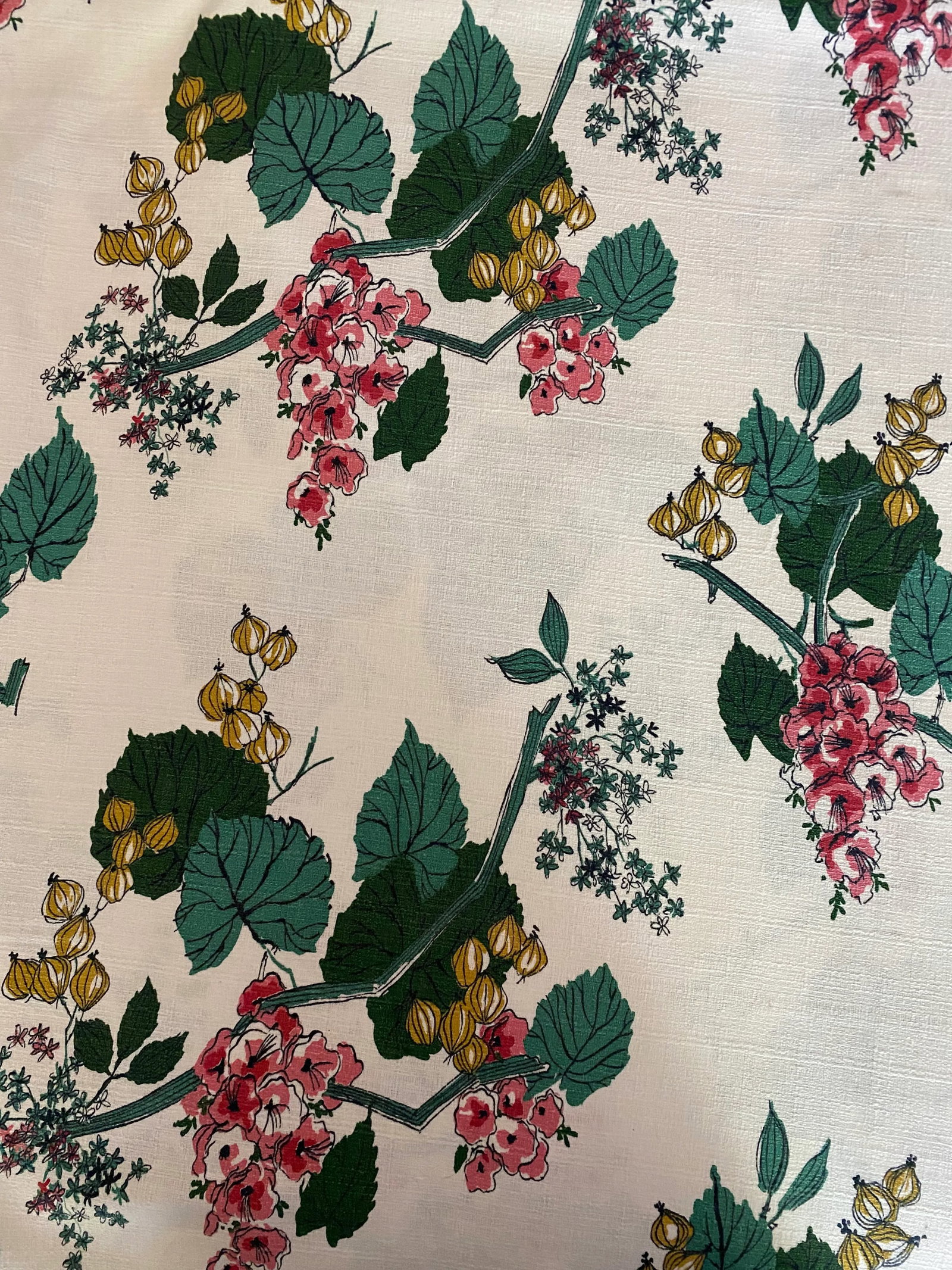 Barkcloth Furnishing Fabric Upholstery Yardage, 11 Yards, 1940-50, Westbury by Imperial - 2