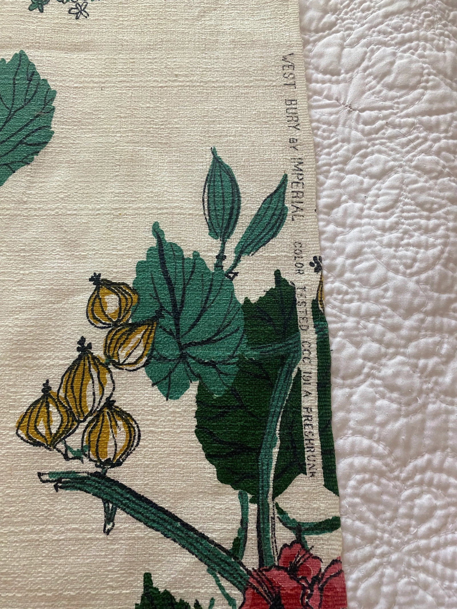Barkcloth Furnishing Fabric Upholstery Yardage, 11 Yards, 1940-50, Westbury by Imperial - 4