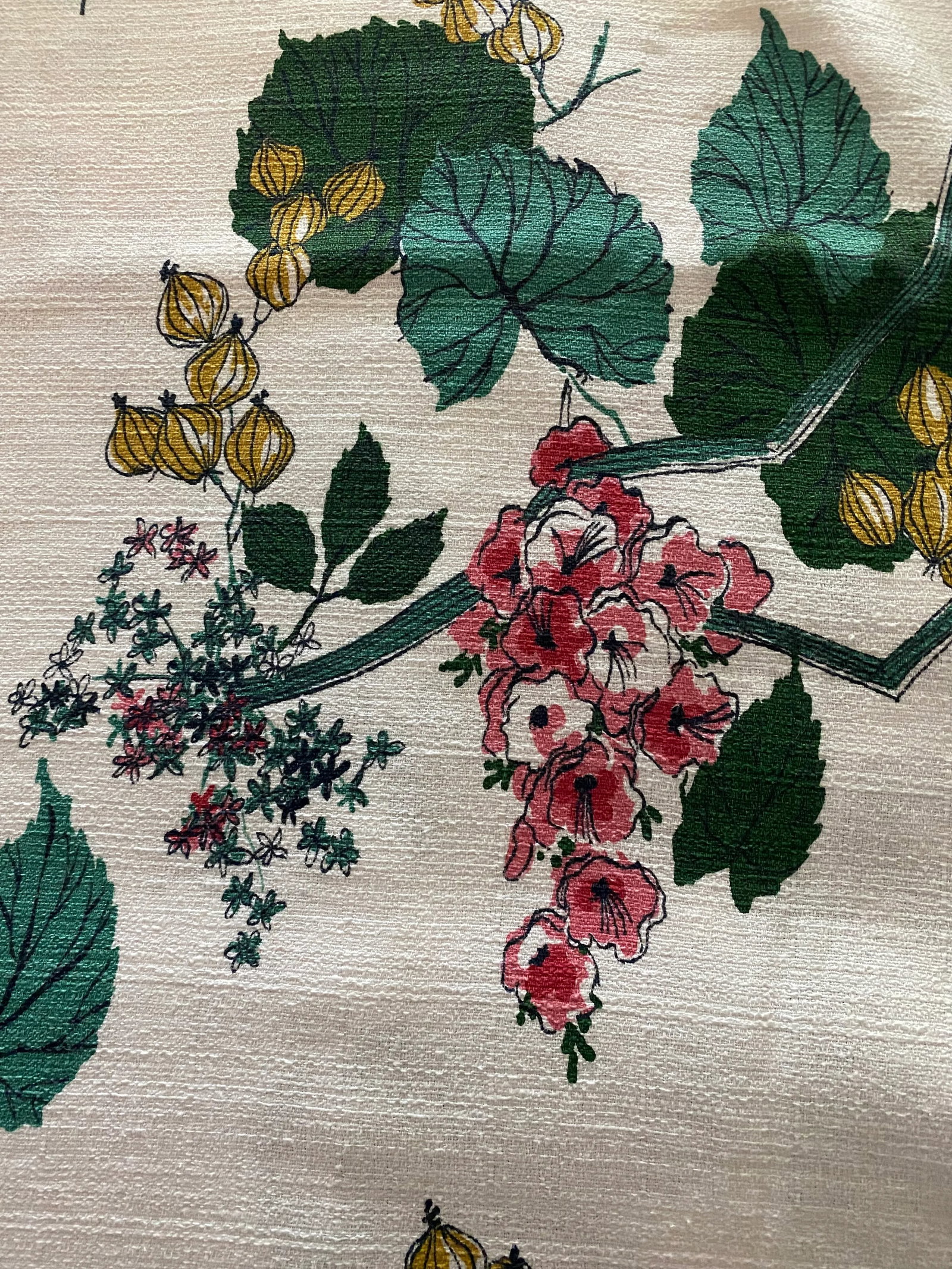 Barkcloth Furnishing Fabric Upholstery Yardage, 11 Yards, 1940-50, Westbury by Imperial - 6