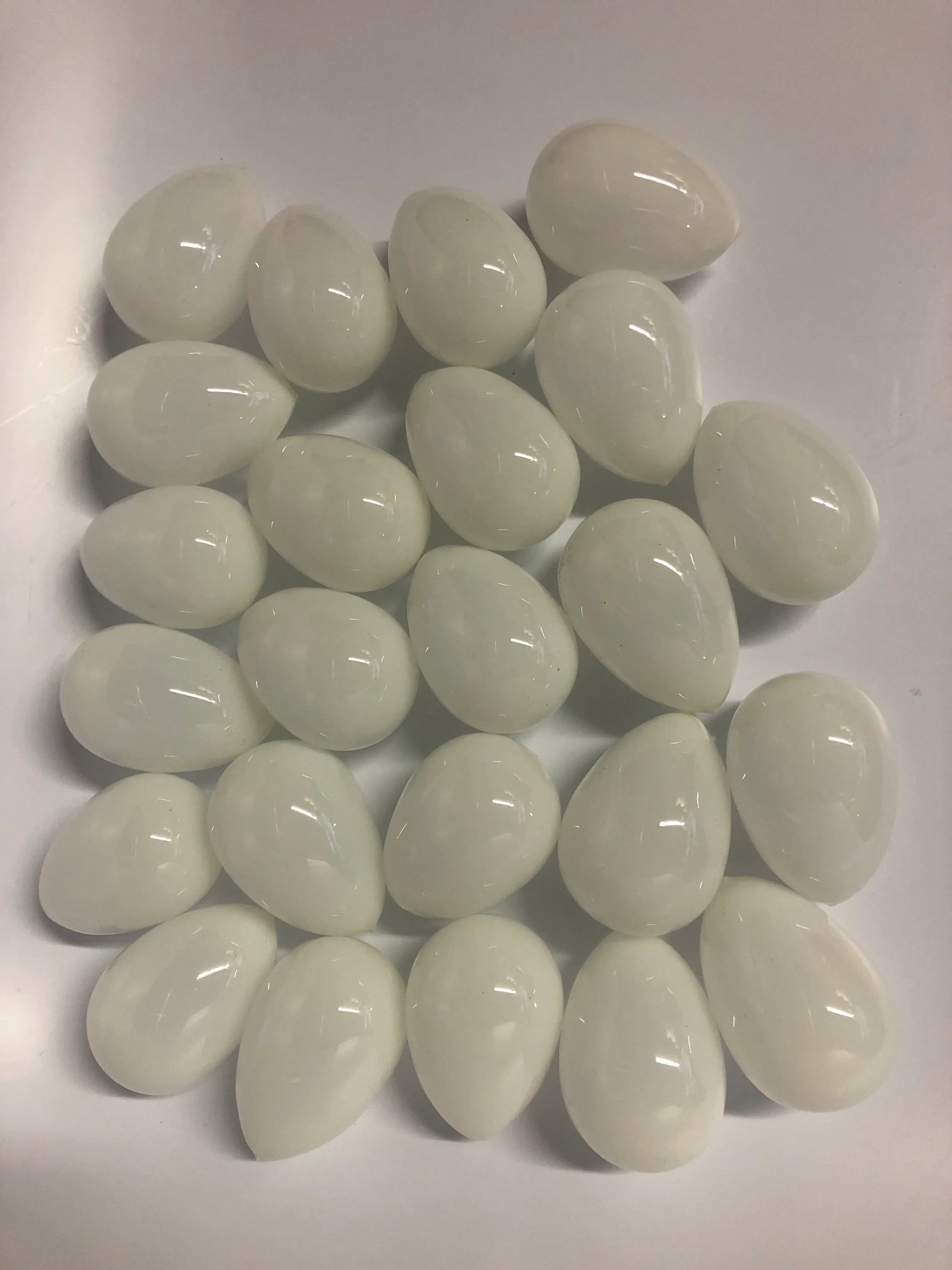 Vintage White Milk Glass Eggs - Set of 24 - 6