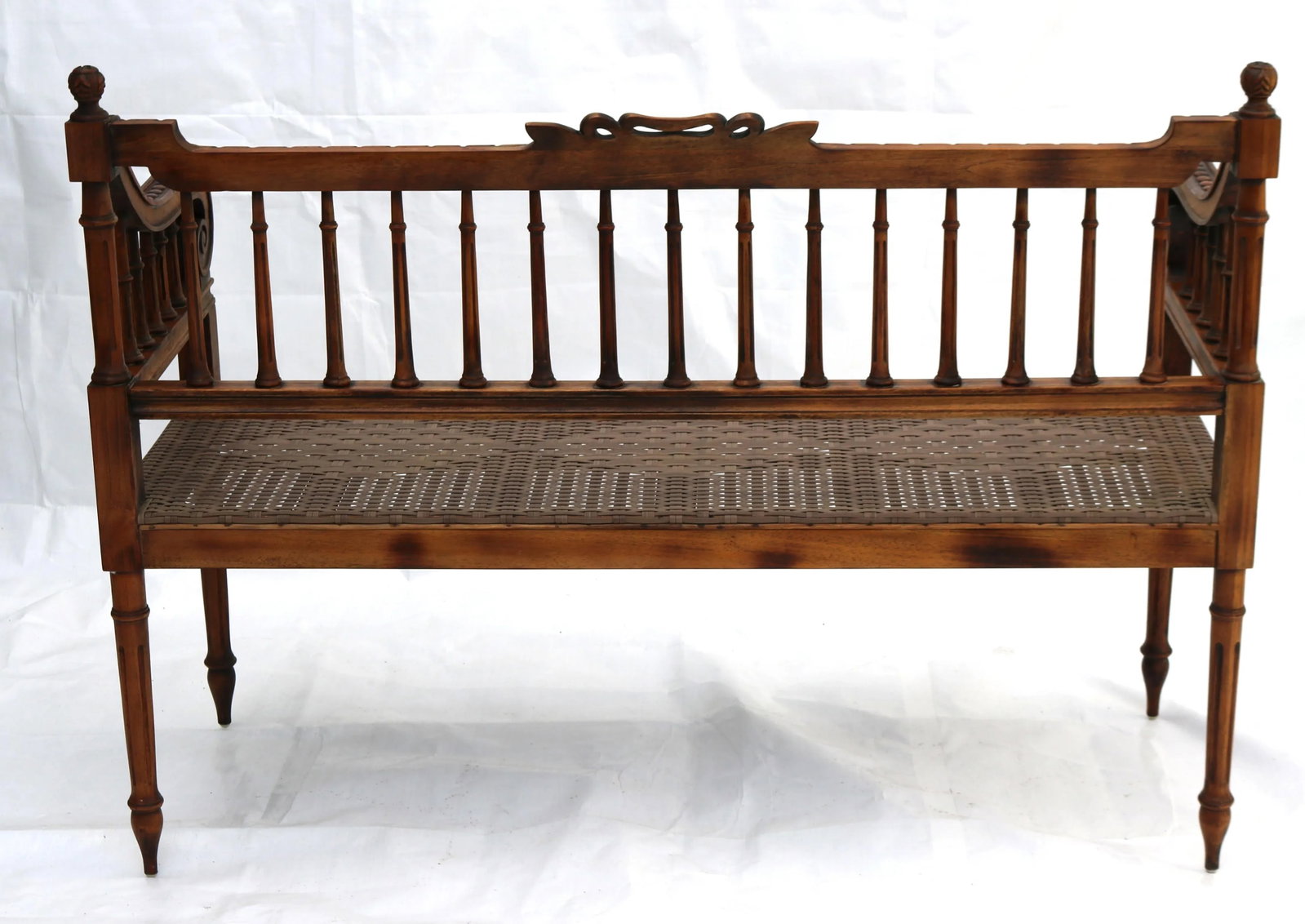 Late 20th Century Louis the XVI Style Maitland-Smith Carved Garden Settee - 4