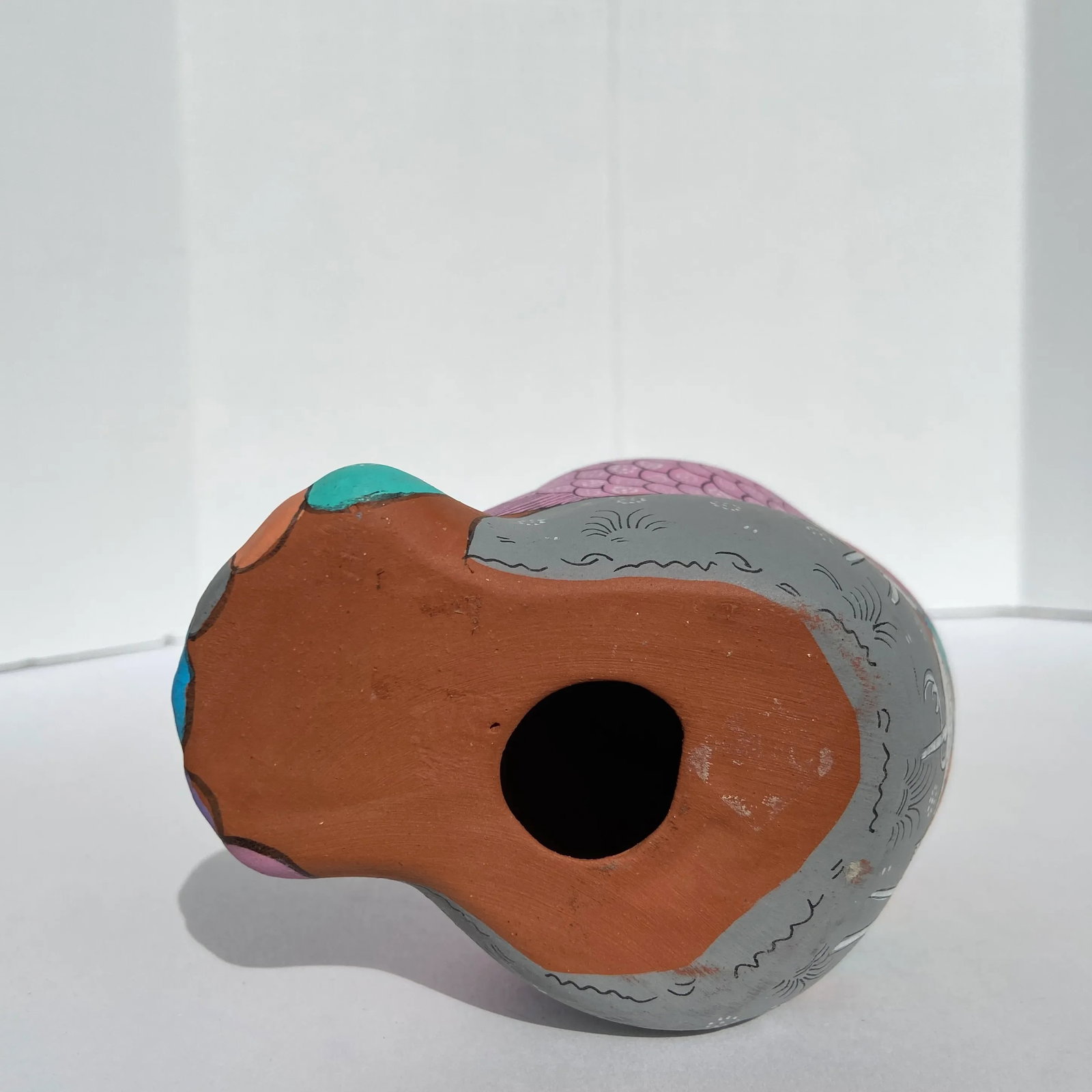 Vintage Hand-Painted Terracotta Owl Figurine - 9