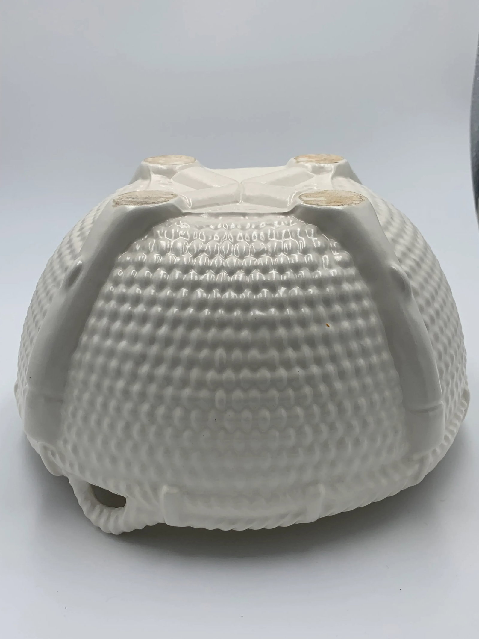 Vintage Hyalyn Basketweave White Ceramic Bowl - 4