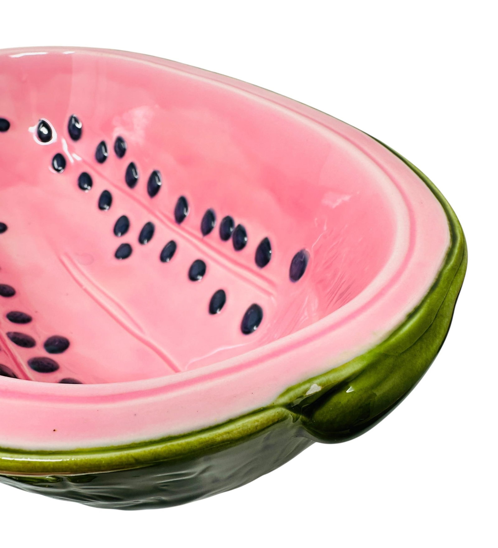 Unique Rare Textured Vintage Watermelon Serving Bowl Set | Mid-Century Modern Embossed Fruit Dishes - 12