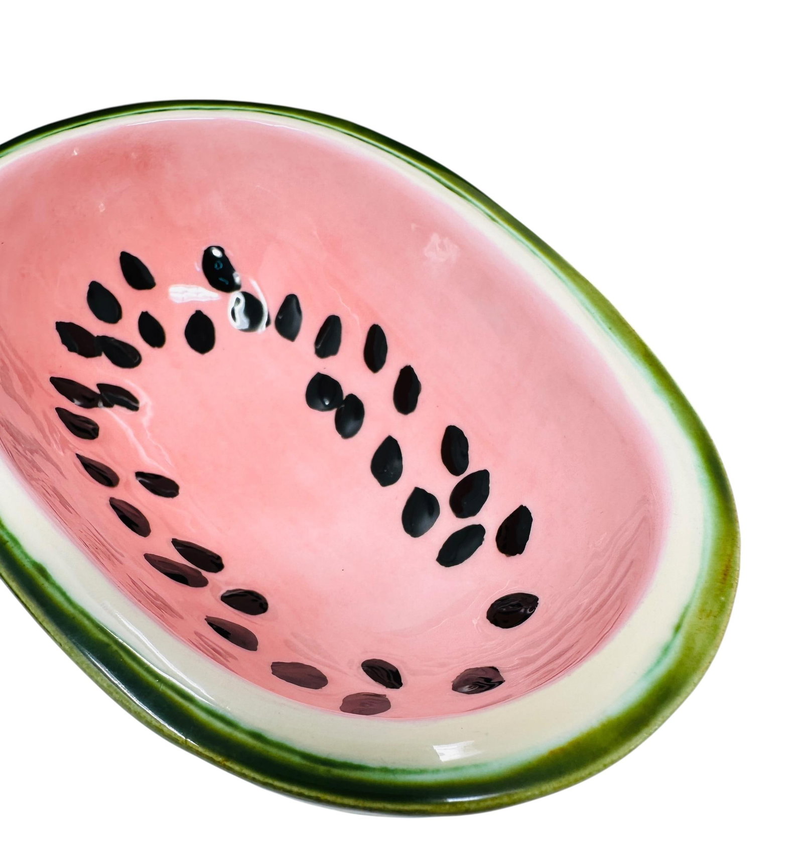 Unique Rare Textured Vintage Watermelon Serving Bowl Set | Mid-Century Modern Embossed Fruit Dishes - 4