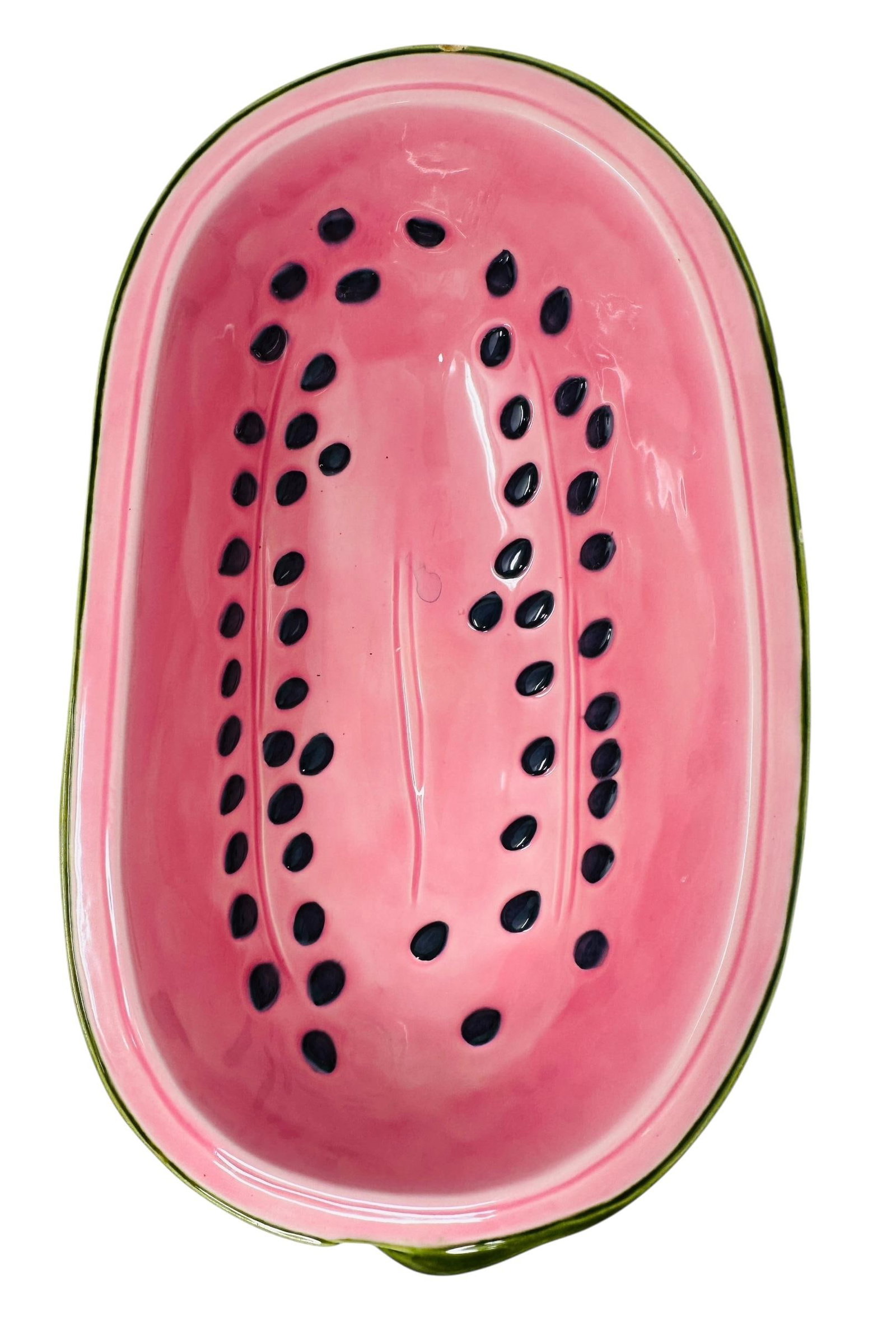 Unique Rare Textured Vintage Watermelon Serving Bowl Set | Mid-Century Modern Embossed Fruit Dishes - 7