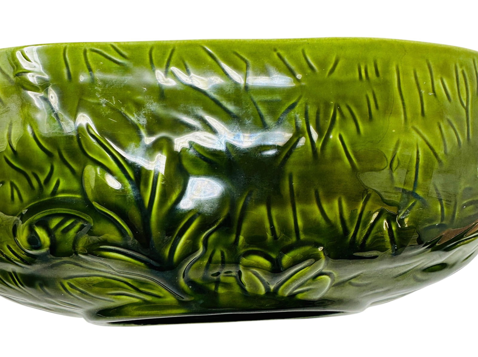 Unique Rare Textured Vintage Watermelon Serving Bowl Set | Mid-Century Modern Embossed Fruit Dishes - 9