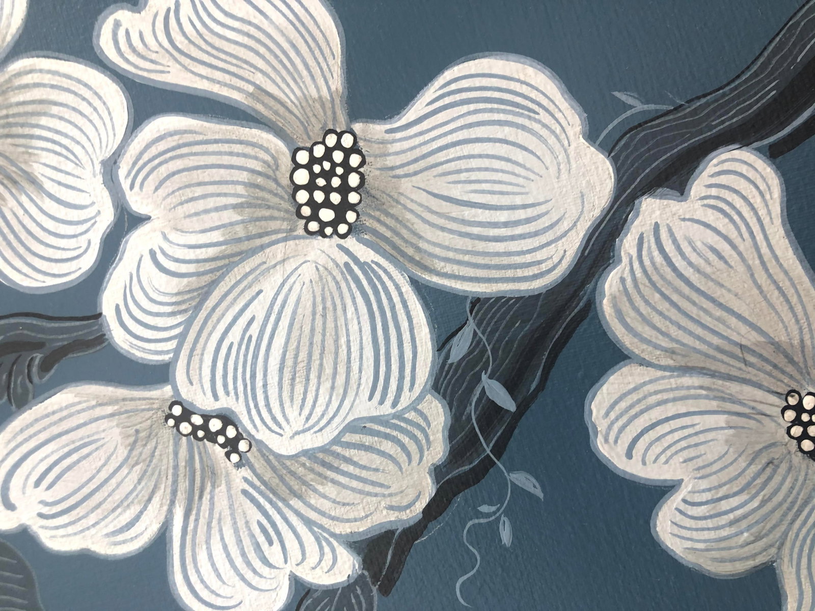 "Look No Feather" Contemporary Chinoiserie Bird Acrylic Painting by Allison Cosmos - 4