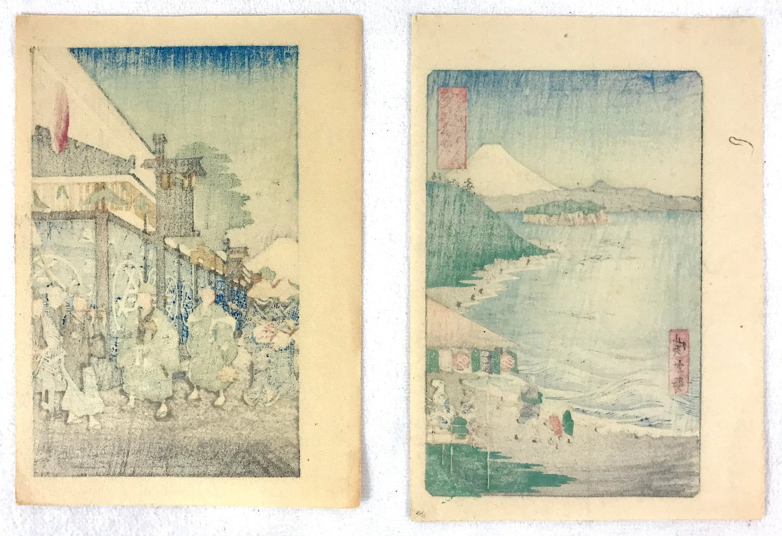 Utagawa Hiroshige Ukiyo-E Woodblock Prints From the 36 Views of Mount Fuji Series #2 & #19 - A Pair, - 10