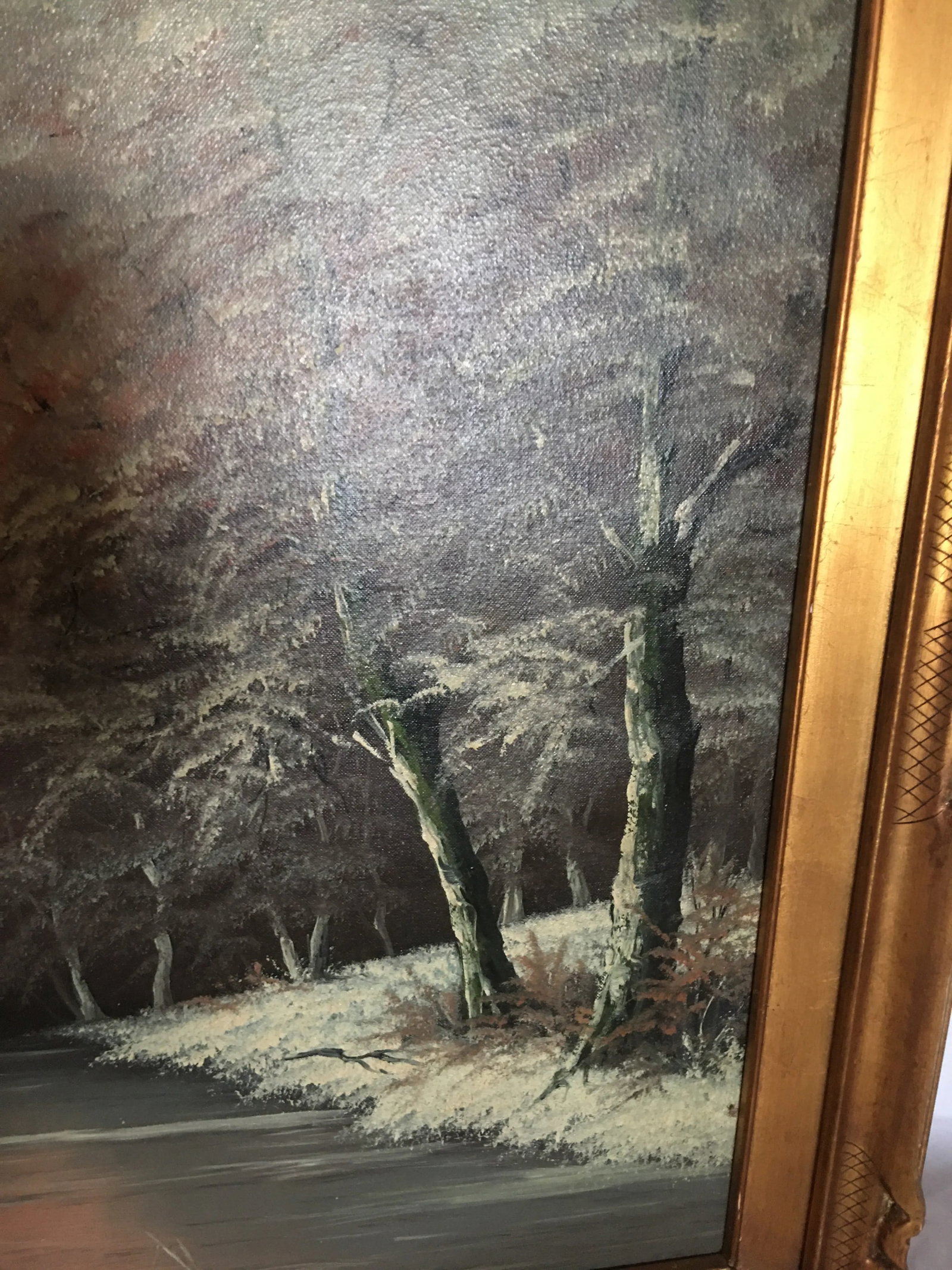 Early 20th Century Winter Landscape Oil Painting by Ira Remsen, Framed - 5