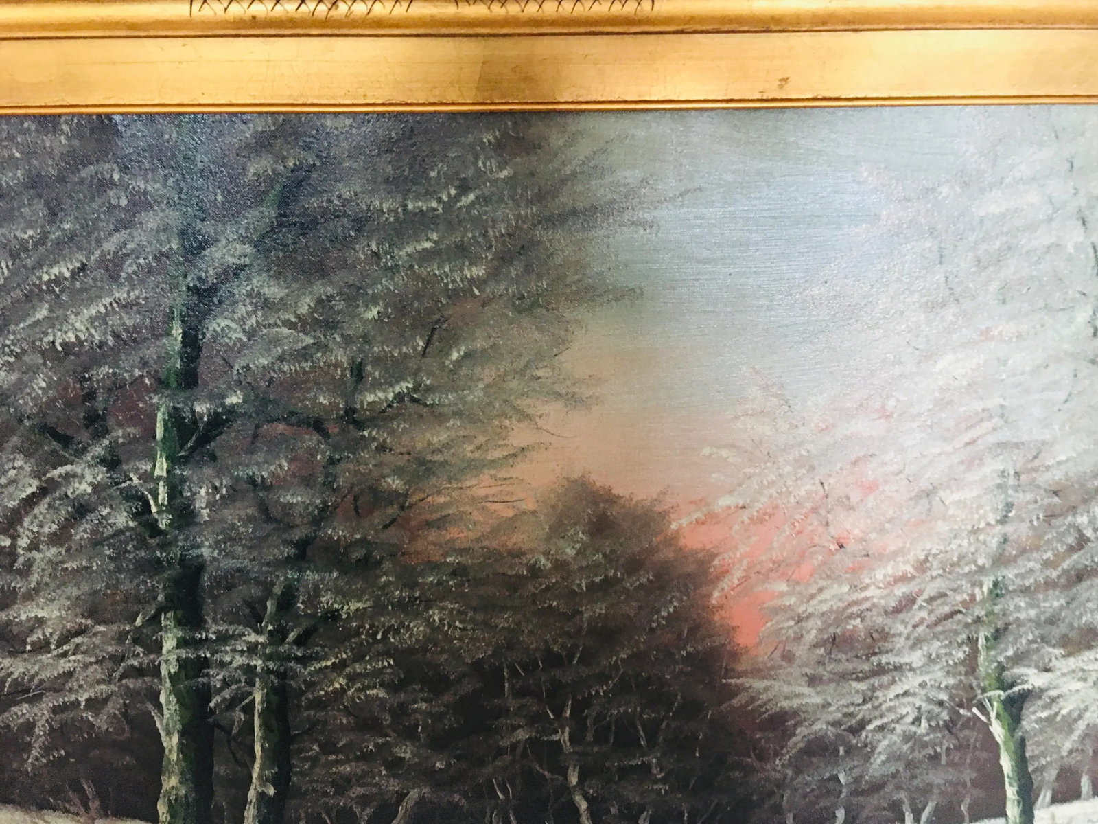 Early 20th Century Winter Landscape Oil Painting by Ira Remsen, Framed - 6