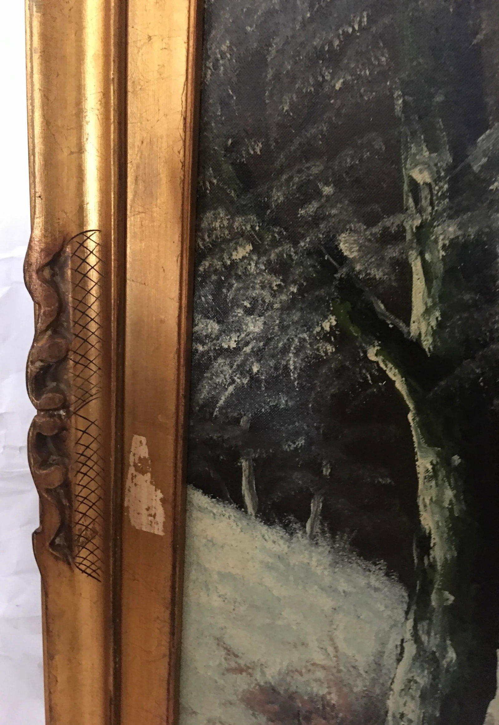 Early 20th Century Winter Landscape Oil Painting by Ira Remsen, Framed - 9