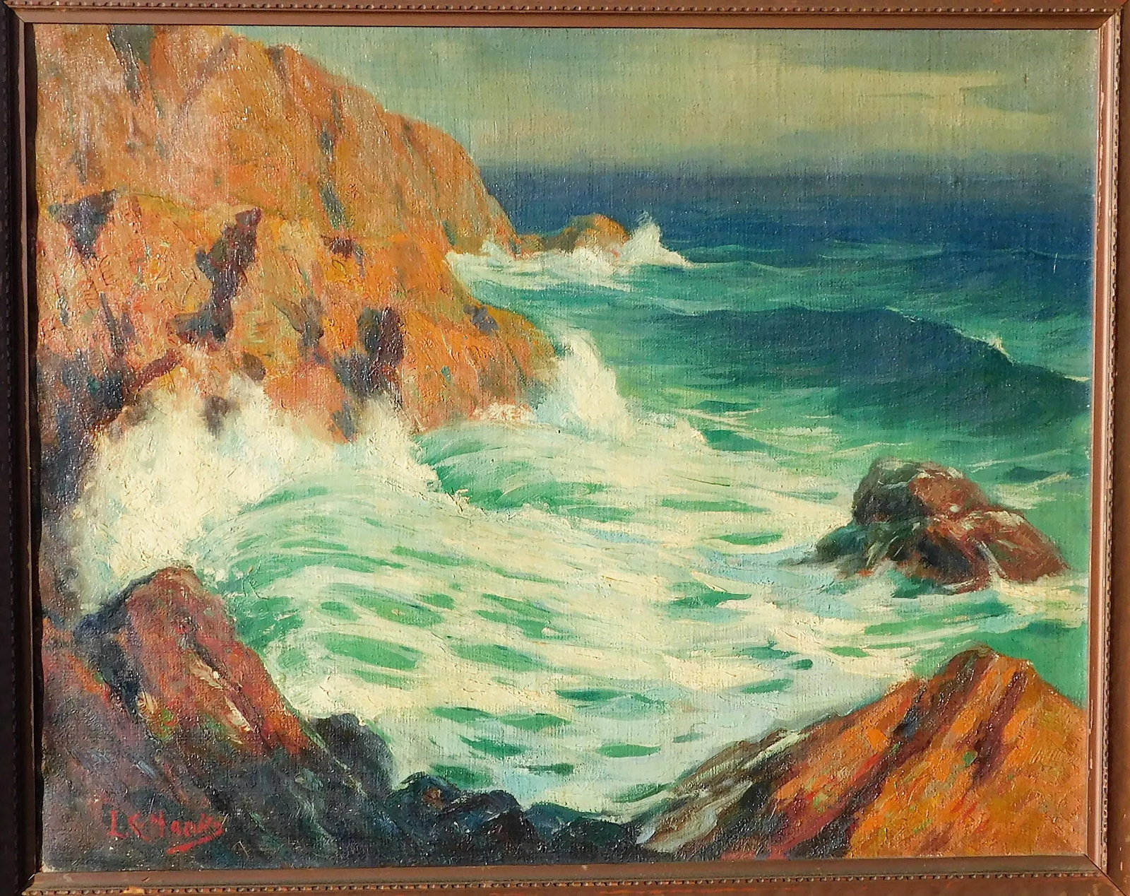 L Hanks, Ma Artist, Vintage Oil/Canvas 24 X 30 - 2