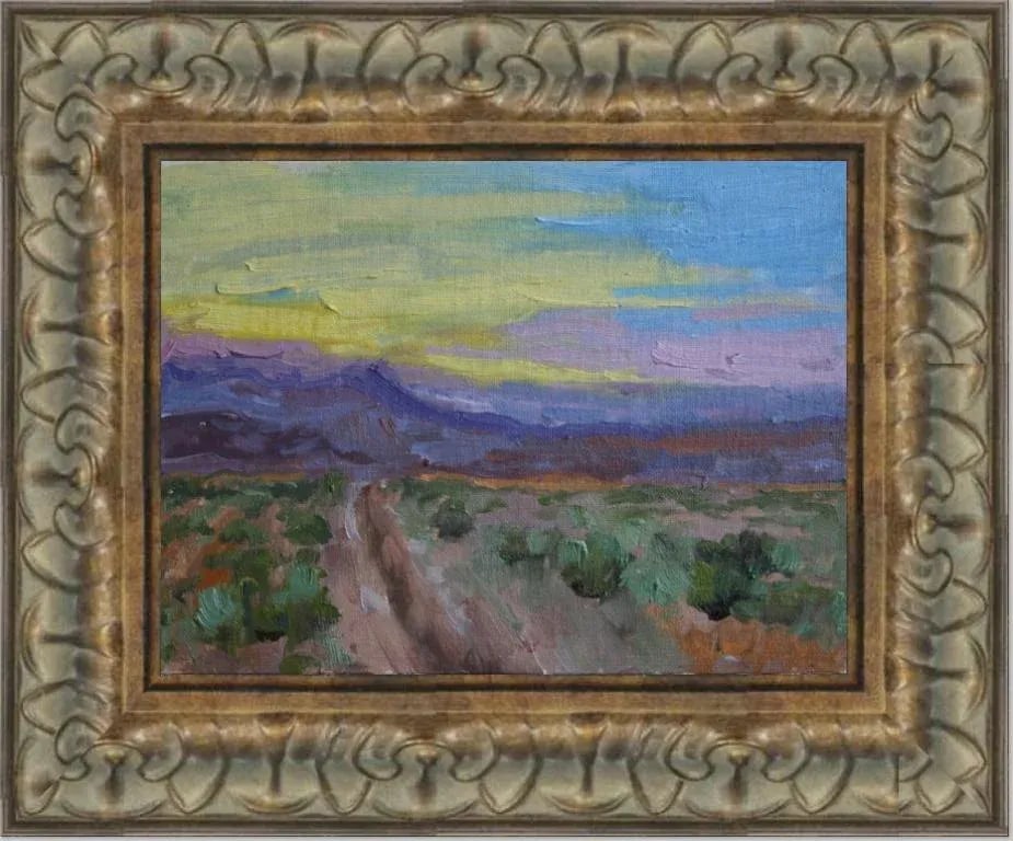 Nevada Desert Sunset Plein Air Oil by L Haas - 3