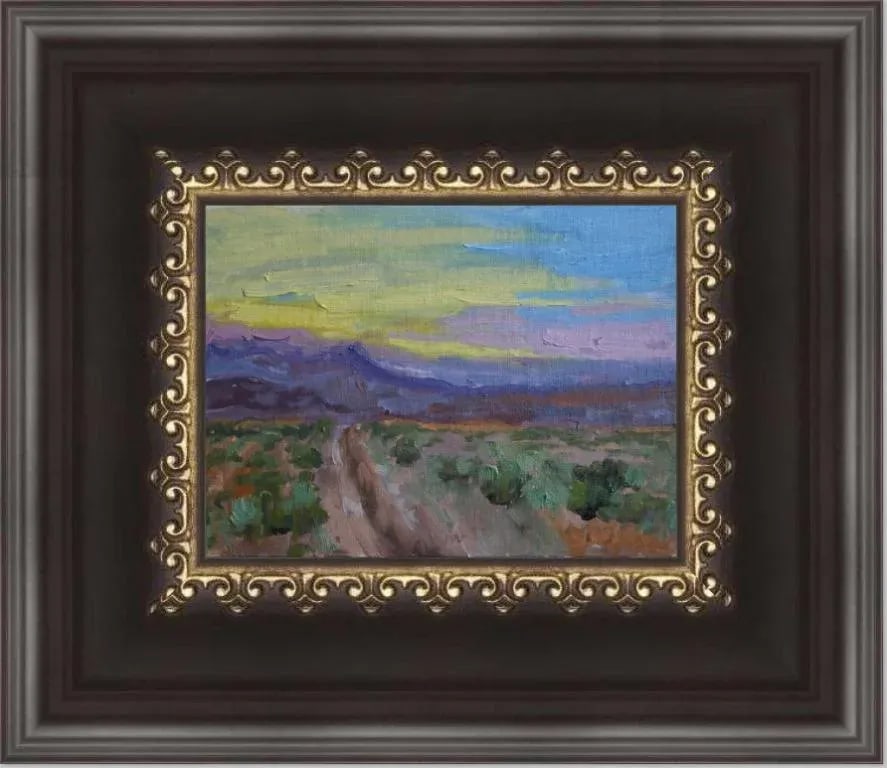 Nevada Desert Sunset Plein Air Oil by L Haas - 4