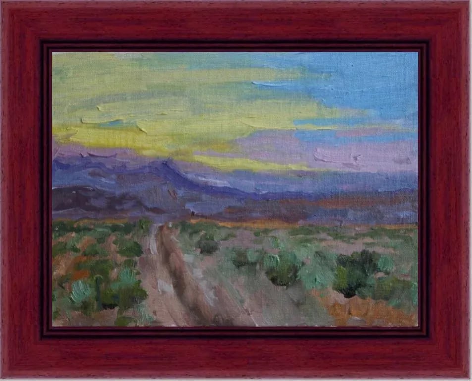 Nevada Desert Sunset Plein Air Oil by L Haas - 5