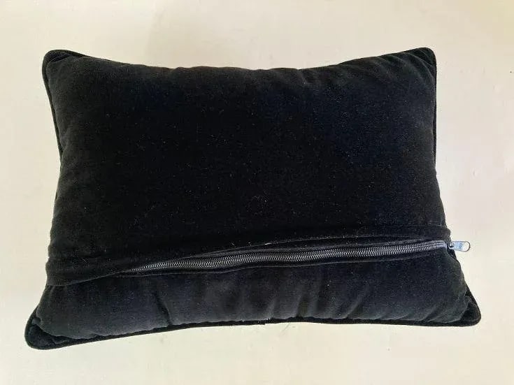 Contemporary Black & Off White I'd Rather Be in Paris Needlepoint Pillow - 4