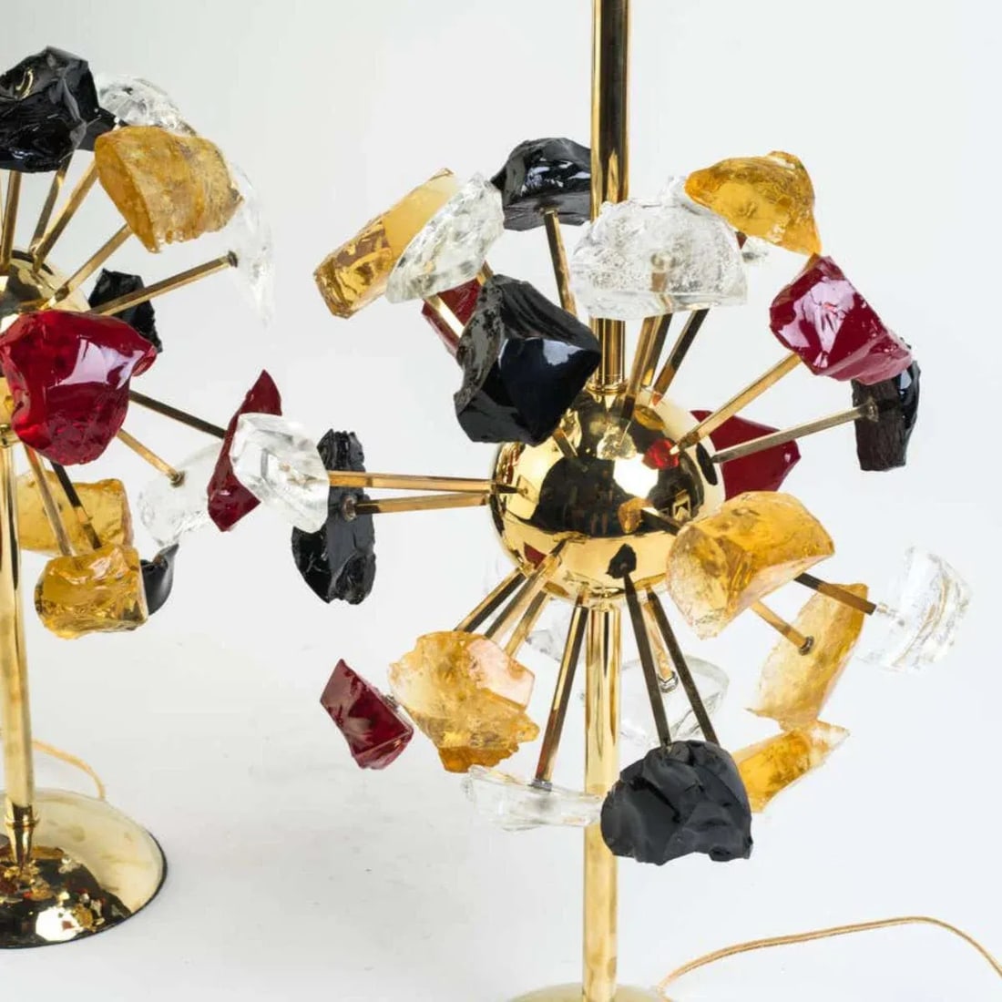1980s Starburst Multi-Color Glass Lamps - a Pair - 3
