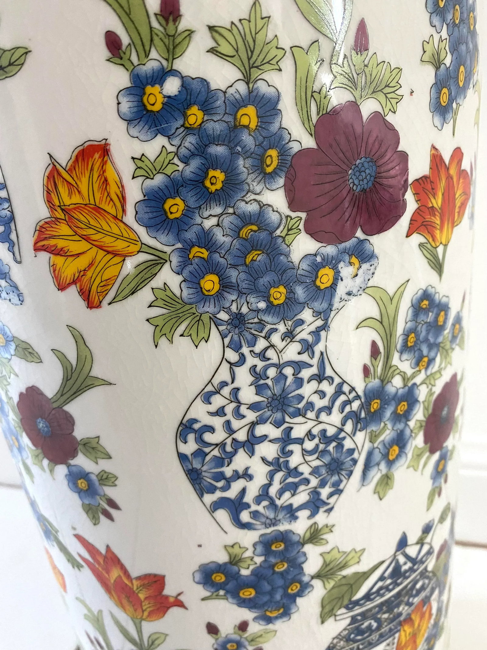 Floral Chinoiserie Ginger Jar Umbrella Stand - 10
