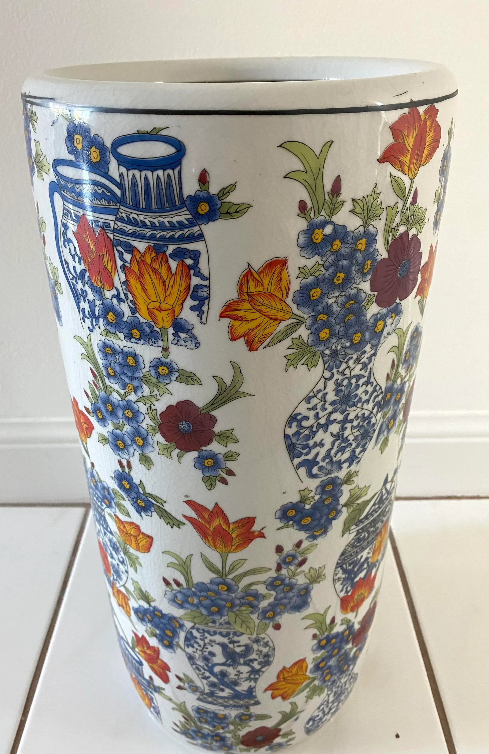 Floral Chinoiserie Ginger Jar Umbrella Stand - 11