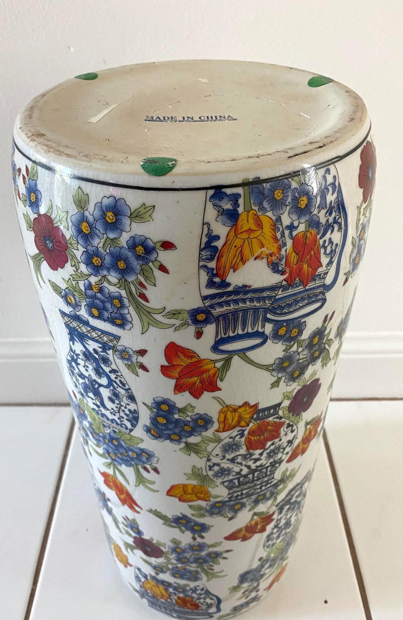 Floral Chinoiserie Ginger Jar Umbrella Stand - 12