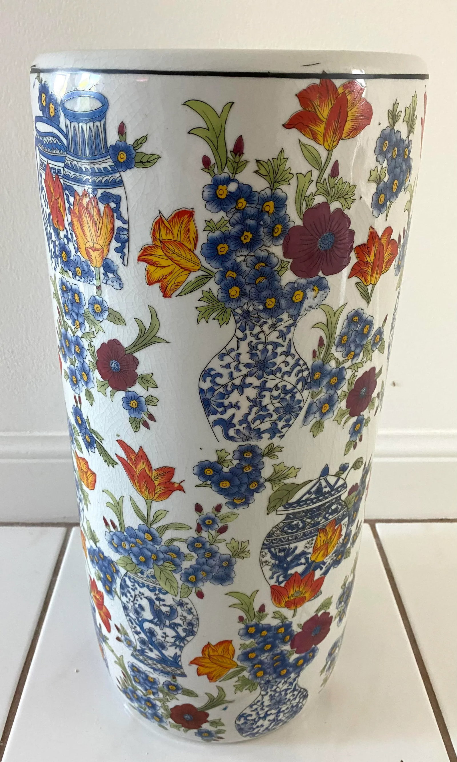 Floral Chinoiserie Ginger Jar Umbrella Stand - 13